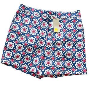 Boden Women’s Size 10 Danby Pull-On Shorts Blue Multicolor Mosaic Floral Print